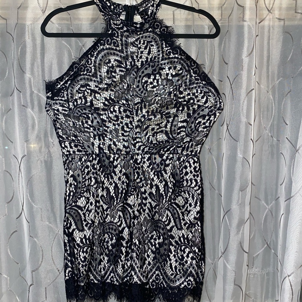 Halter lace romper